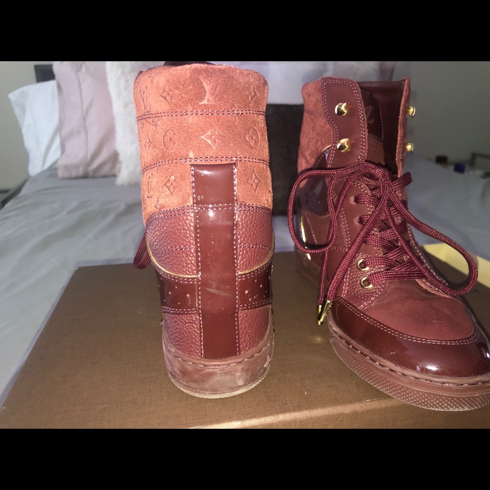 Louis Vuitton wedge booties,pattern leather/Suede - Picture 9 of 9